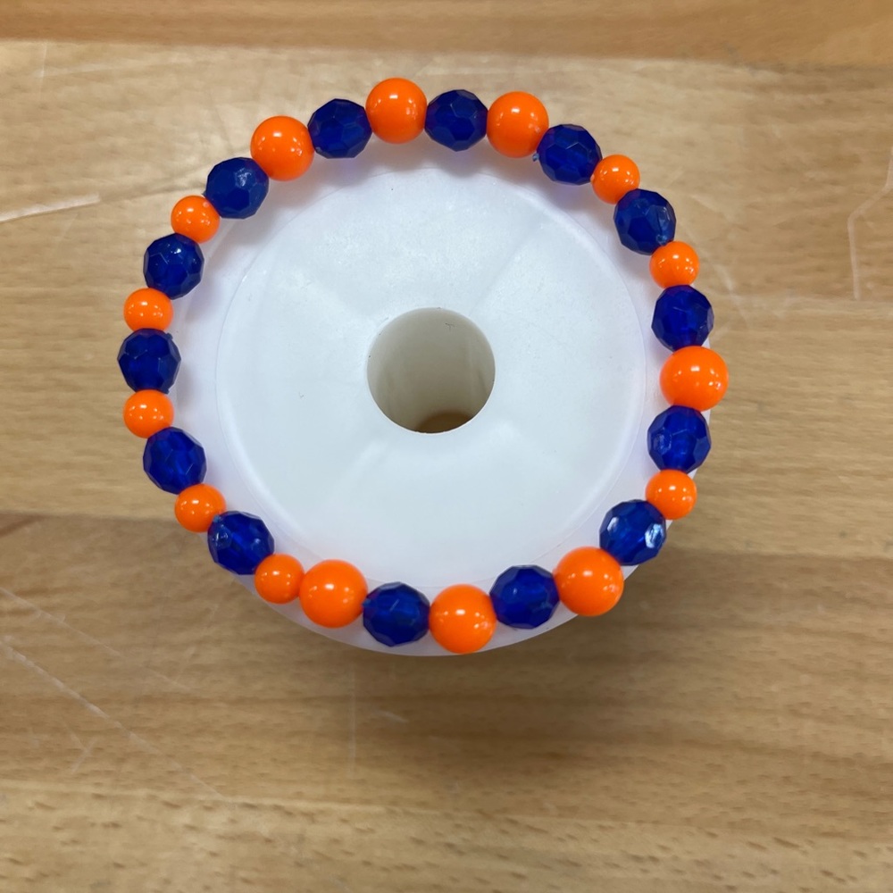 Bing bracelet, orange and blue
